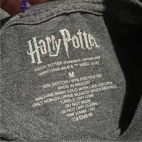 Harry Potter Medium Hogwarts School Gray Graphic T-shirt Casual Cotton Blend - Picture 5 of 6